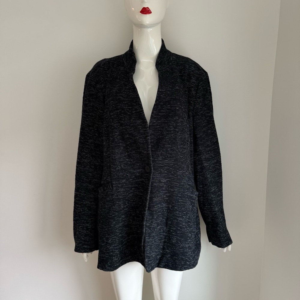 Eileen fisher speckle cotton cardigan with button closure